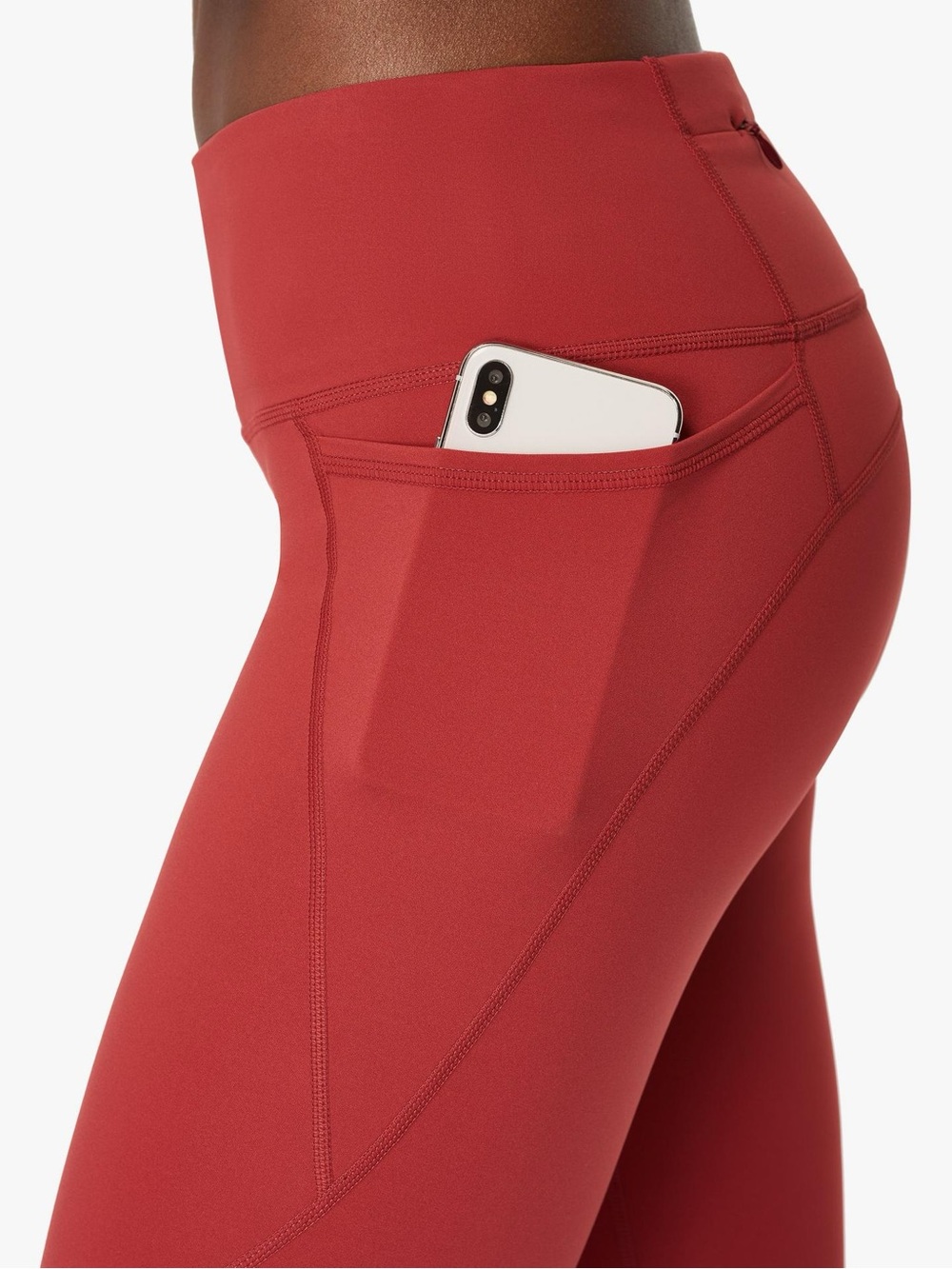 Sweaty Betty Size Medium ‘The Power’ 7/8 Pocket Leggings - Rust Red - Picture 4 of 16